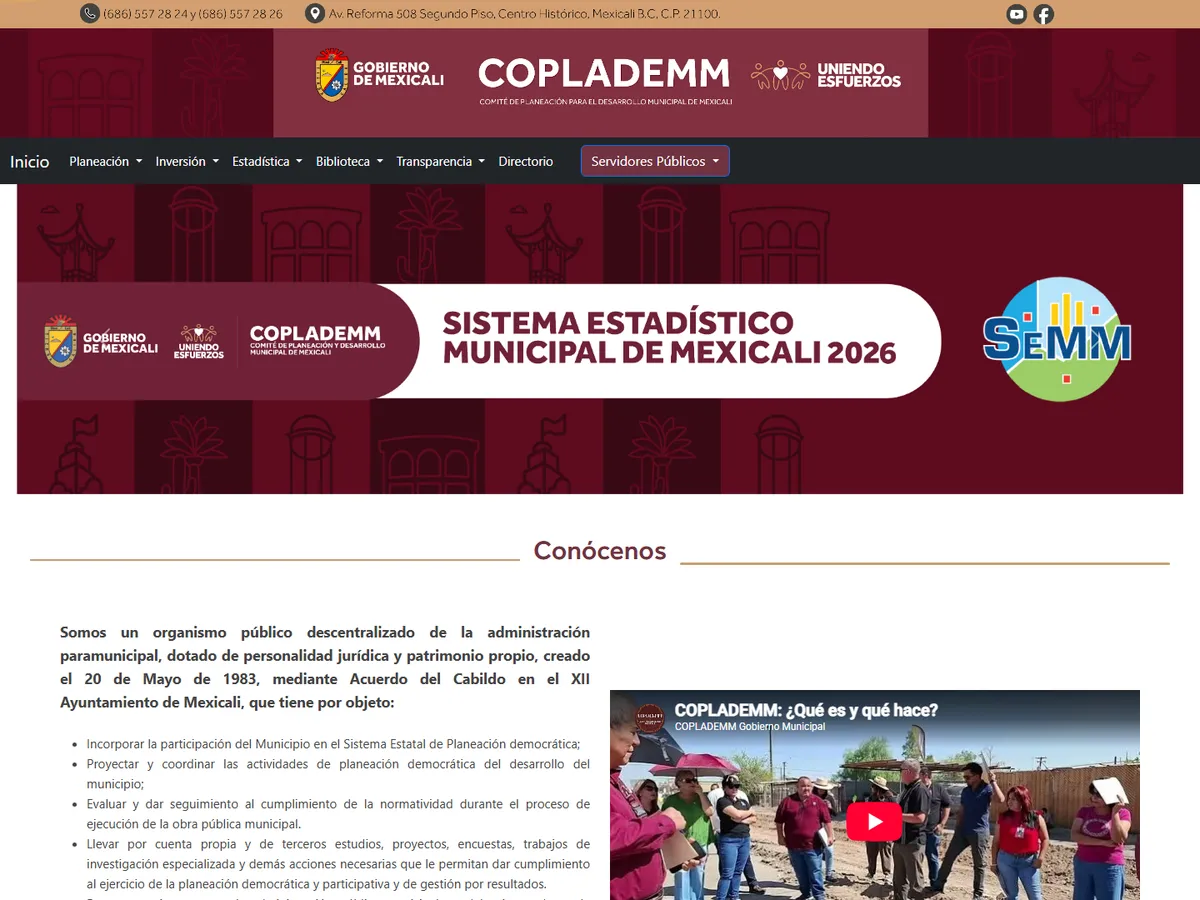 Página de inicio del portal coplademm.org.mx